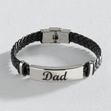Revere black leather dad bracelet, UK version