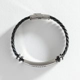 Revere black leather dad bracelet, UK version