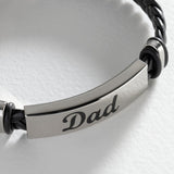 Revere black leather dad bracelet, UK version