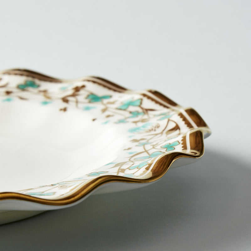 Fortnum's Cloverleaf tea plate with 22ct gold rim, imported from the UK