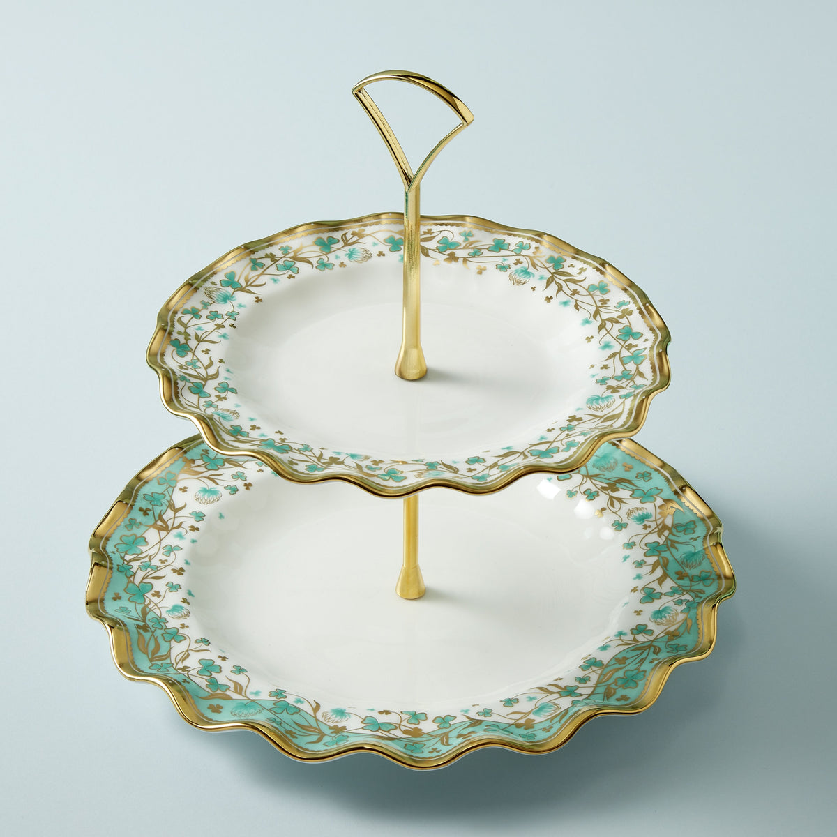 Fortnum's Cloverleaf bone china cake stand, hand-finished - British product