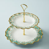 Fortnum's Cloverleaf bone china cake stand, hand-finished - British product