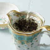 Fortnum's Cloverleaf Tea Strainer bone china with gold detail - British product