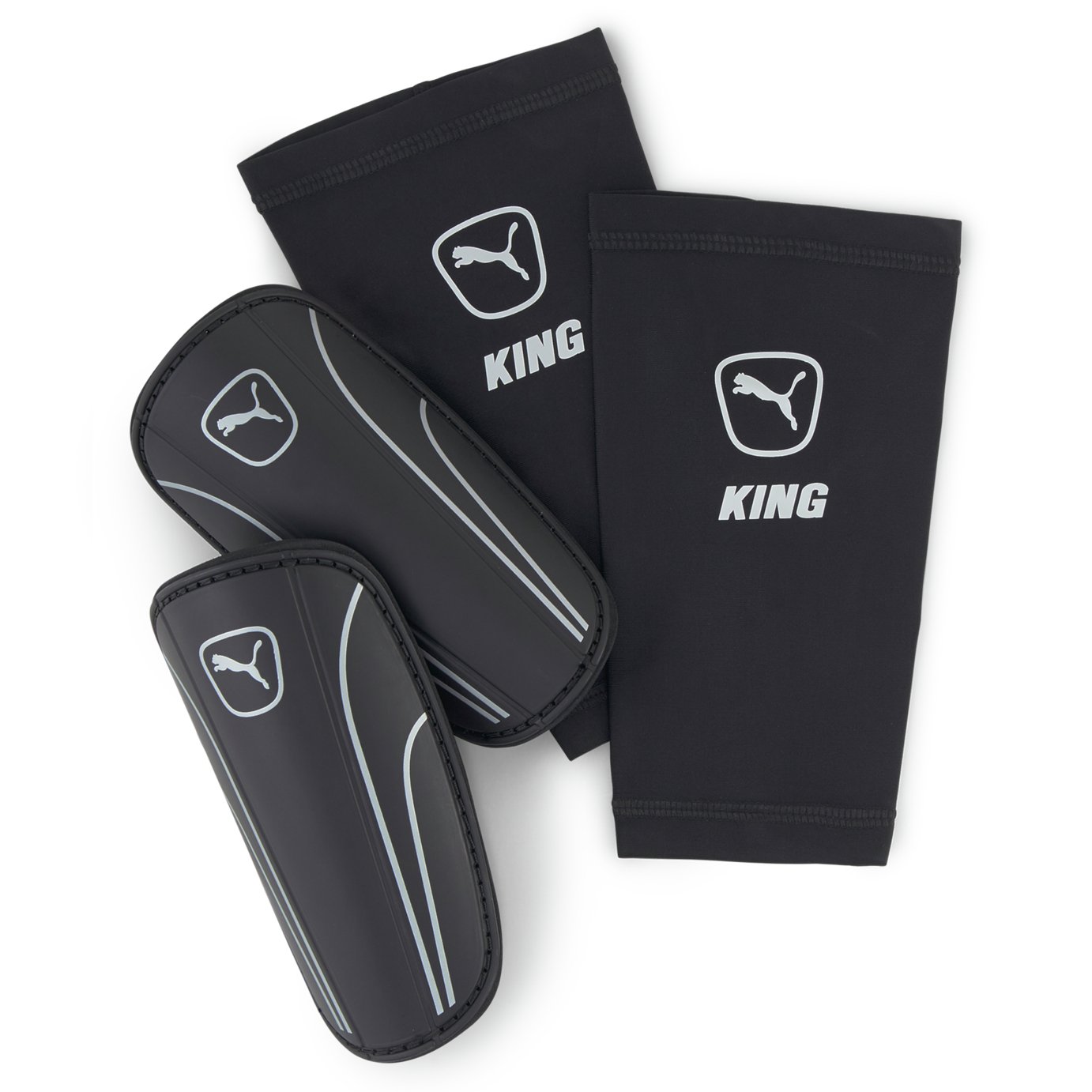 Puma King Sleeve Adult Shin Guards Black, imported from the UK