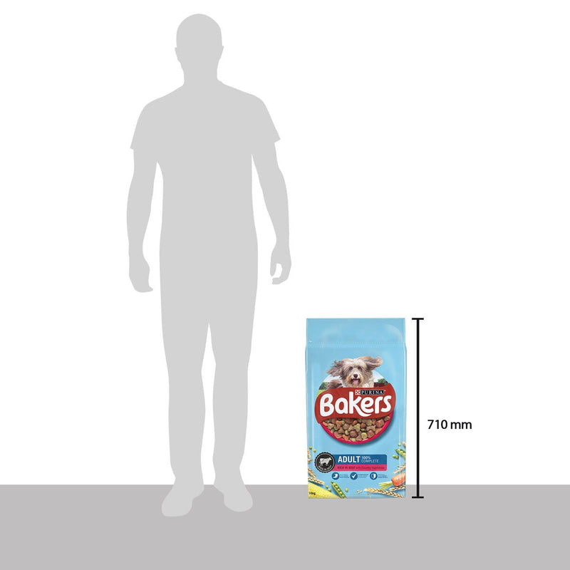 Bakers tørfoder til voksne hunde med oksekød og grøntsager 14 kg - britisk produkt