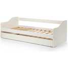 Julian Bowen Elba wooden day bed with trundle in white, UK version