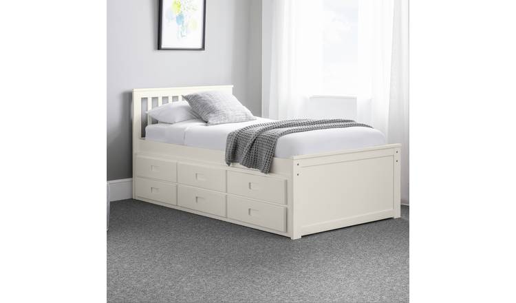 Julian Bowen Maisie guest bed with drawer in off white, UK version