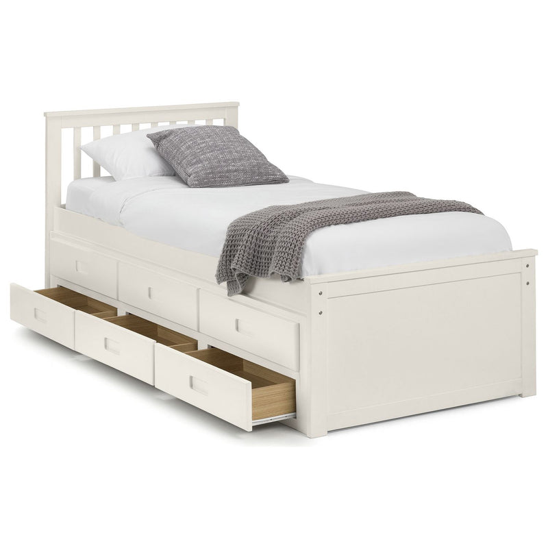 Julian Bowen Maisie guest bed with drawer in off white, UK version