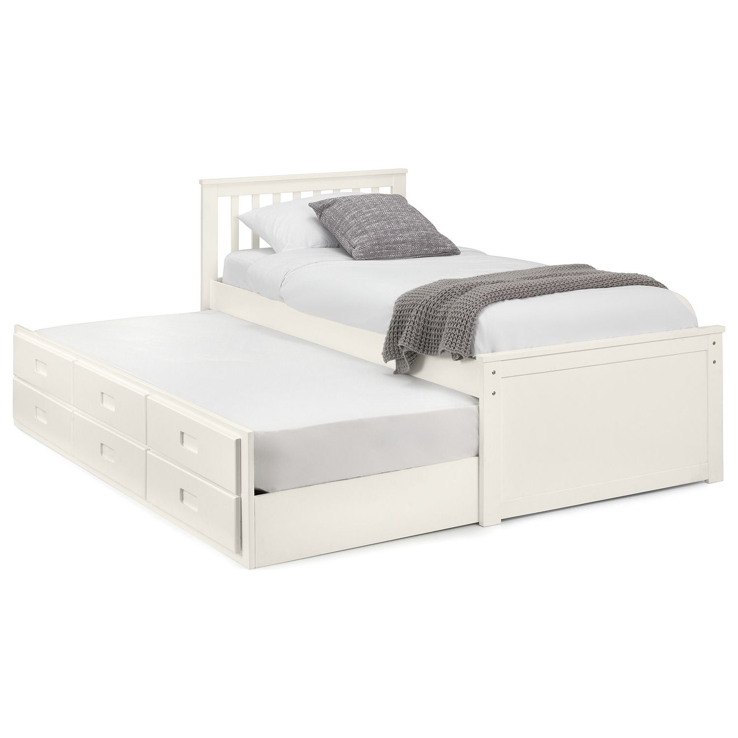 Julian Bowen Maisie guest bed with drawer in off white, UK version
