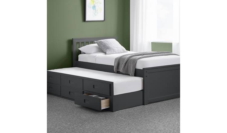 Julian Bowen Maisie guest bed with storage drawers in anthracite, UK version