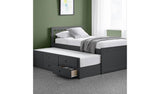 Julian Bowen Maisie guest bed with storage drawers in anthracite, UK version