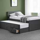 Julian Bowen Maisie guest bed with storage drawers in anthracite, UK version