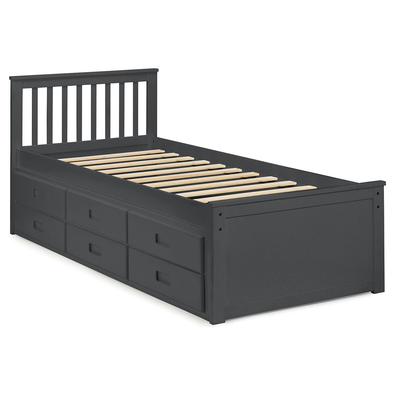 Julian Bowen Maisie guest bed with storage drawers in anthracite, UK version