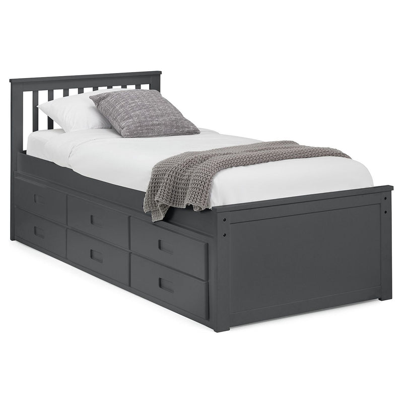 Julian Bowen Maisie guest bed with storage drawers in anthracite, UK version