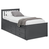 Julian Bowen Maisie guest bed with storage drawers in anthracite, UK version
