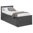Julian Bowen Maisie guest bed with storage drawers in anthracite, UK version