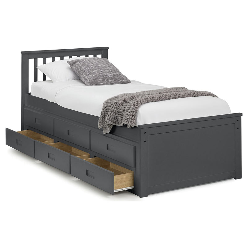 Julian Bowen Maisie guest bed with storage drawers in anthracite, UK version