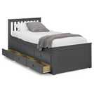 Julian Bowen Maisie guest bed with storage drawers in anthracite, UK version