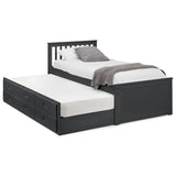 Julian Bowen Maisie guest bed with storage drawers in anthracite, UK version