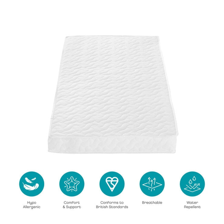 Tutti Bambini pocket sprung cot mattress 60x120 cm, imported from the UK