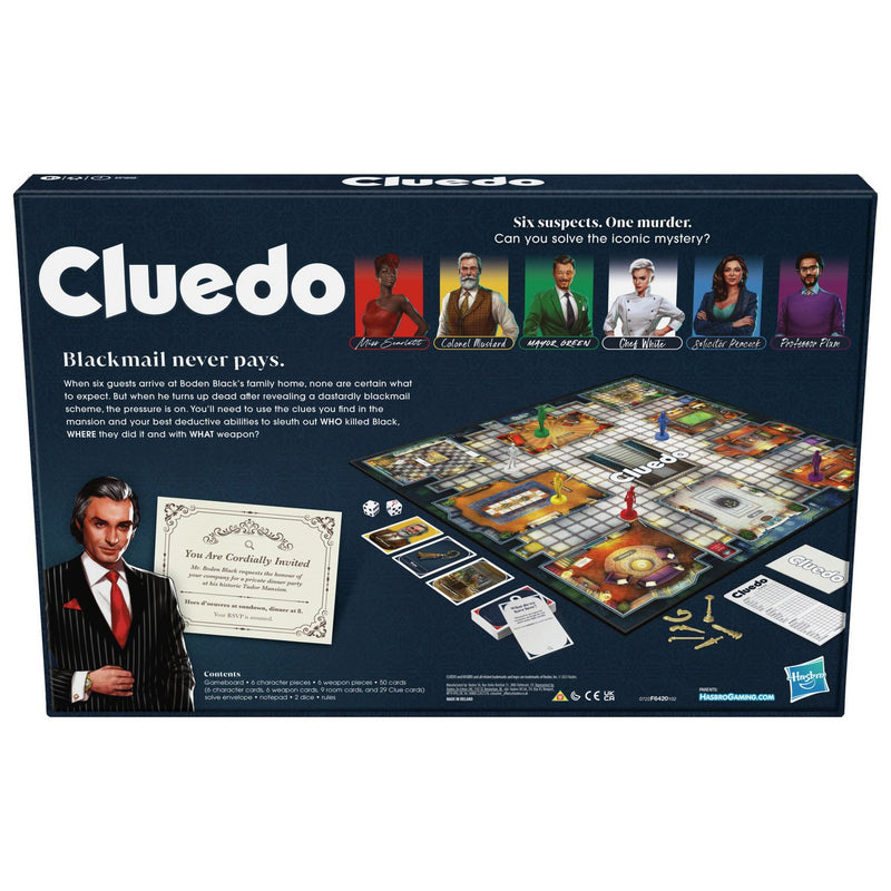 Hasbro Gaming Cluedo murder mystery board game, UK version