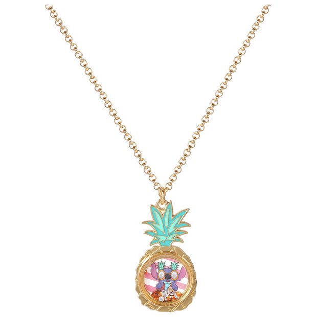 Disney gold coloured Lilo and Stitch pendant necklace 40cm (British brand)