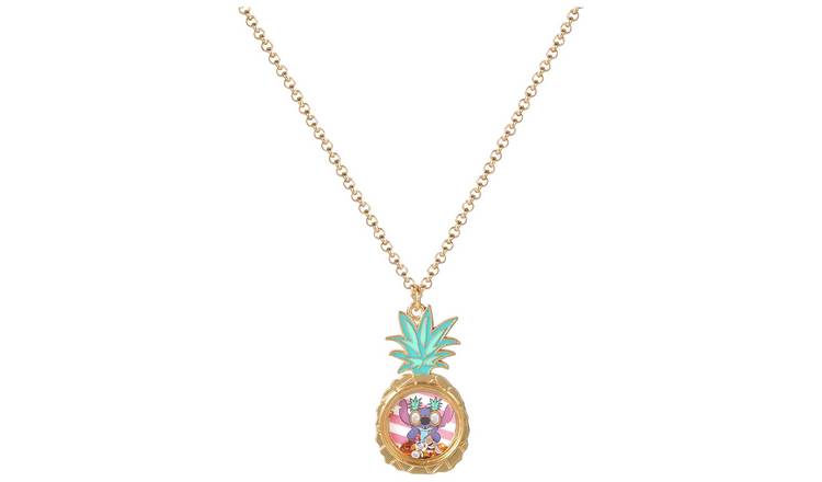 Disney gold coloured Lilo and Stitch pendant necklace 40cm (British brand)