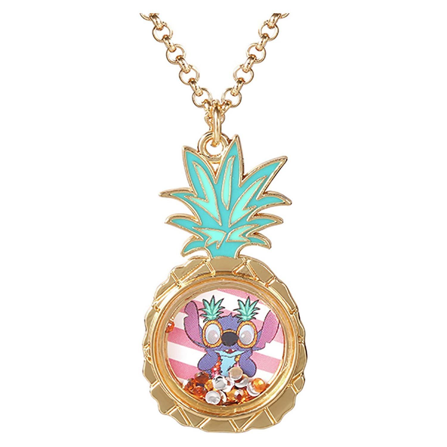 Disney gold coloured Lilo and Stitch pendant necklace 40cm (British brand)