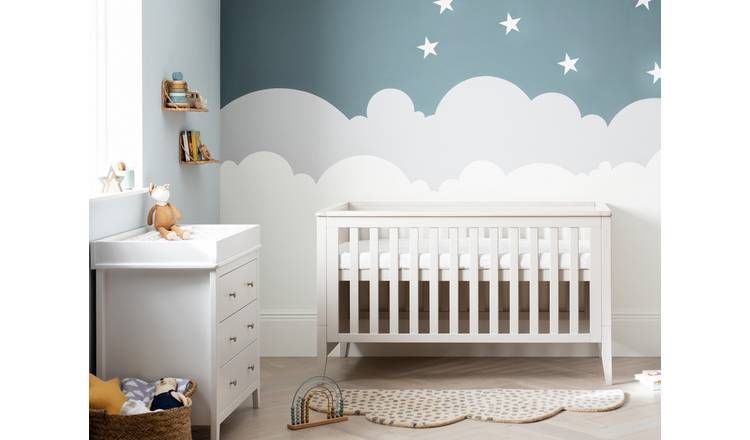 Cuggl Canterbury Cot Bed With Mattress - Light Grey GOODS Argos