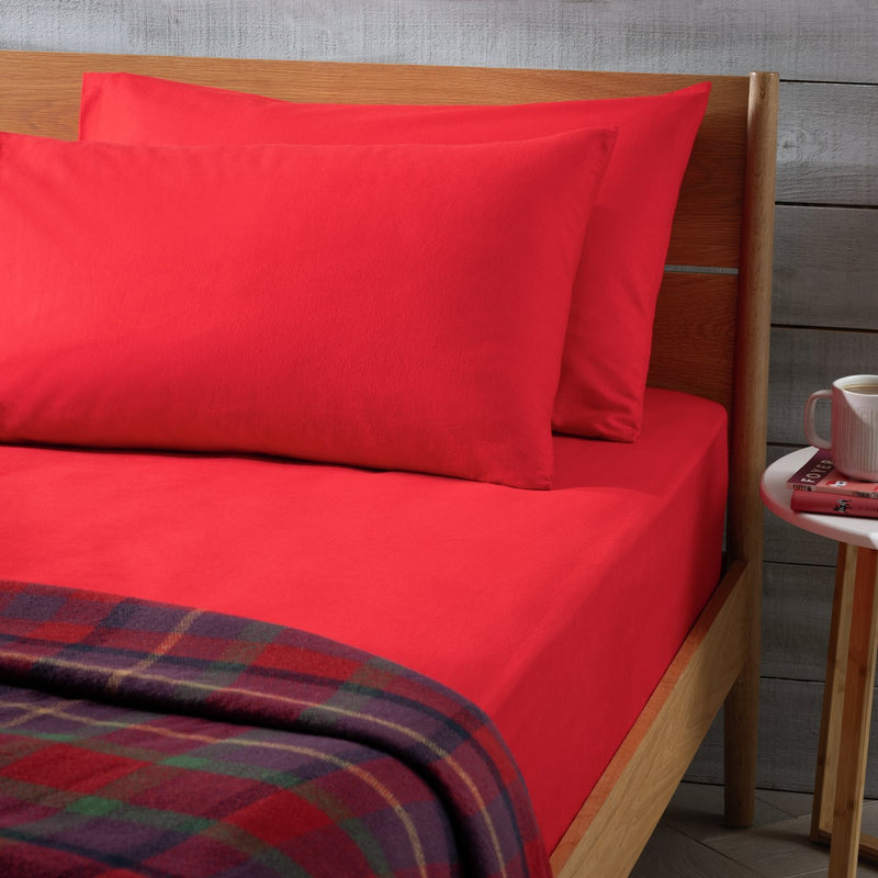 Habitat brushed cotton pillowcase pair red 75x50cm, UK version