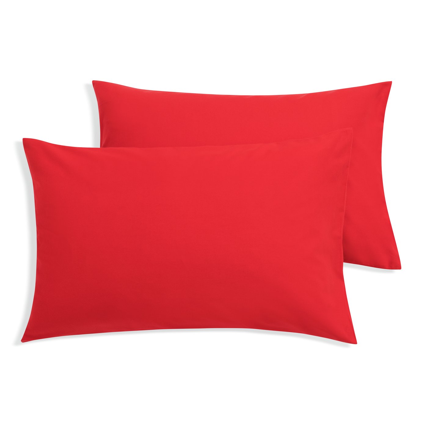 Habitat brushed cotton pillowcase pair red 75x50cm, UK version