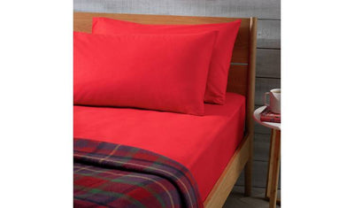 Habitat Soft and Cosy Brushed Cotton Standard Pillowcase Pair Red 75x50cm