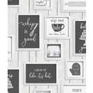 Contour Framed Kitchen Wallpaper black white 52cm x 10m - British product