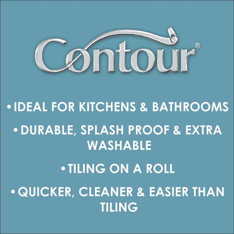 Contour Framed Kitchen Wallpaper black white 52cm x 10m - British product