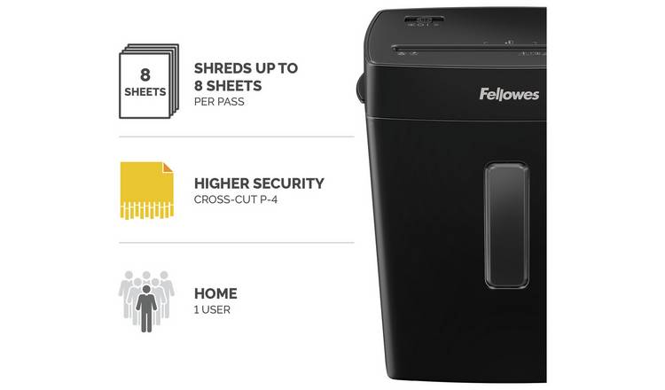 Fellowes P-42C 8-sheet cross cut shredder (British brand)