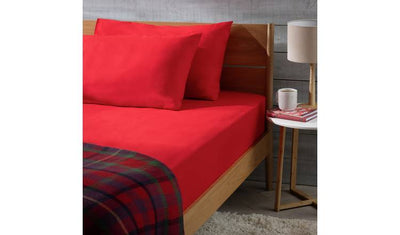 Argos Habitat Soft and Cosy Brushed Cotton Red Fitted Sheet Single- Buy online at McGrocer