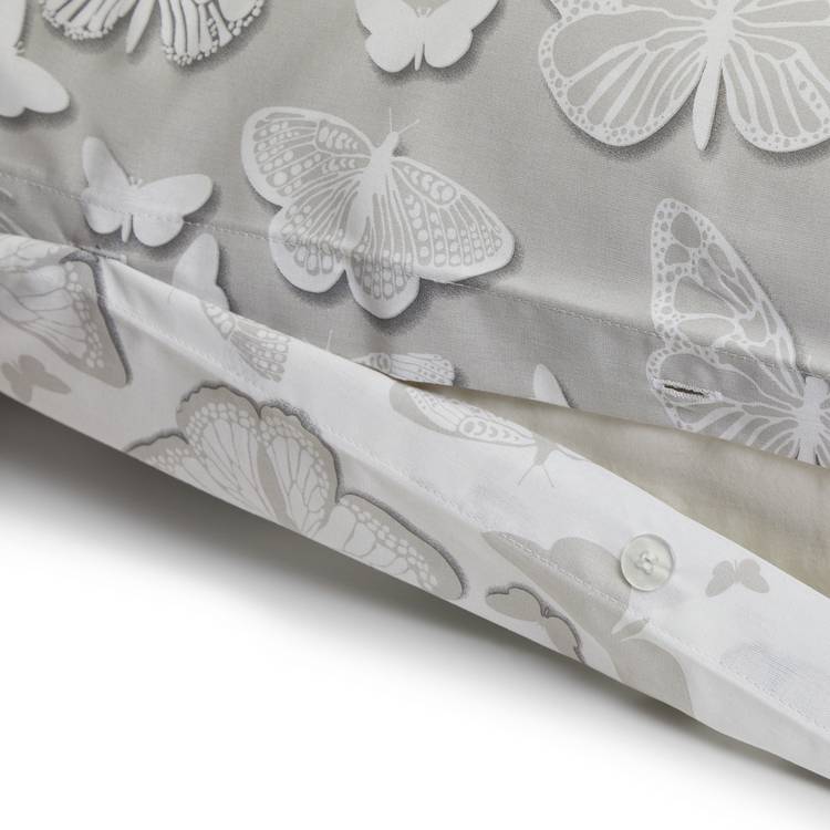 Argos Home Shadow Butterflies grey bedding set single (British brand)