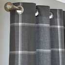 Habitat grey square check eyelet curtains 117cm by 183cm, UK version