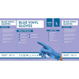 Jena Blue Vinyl Gloves Large 400 Pack - British product
