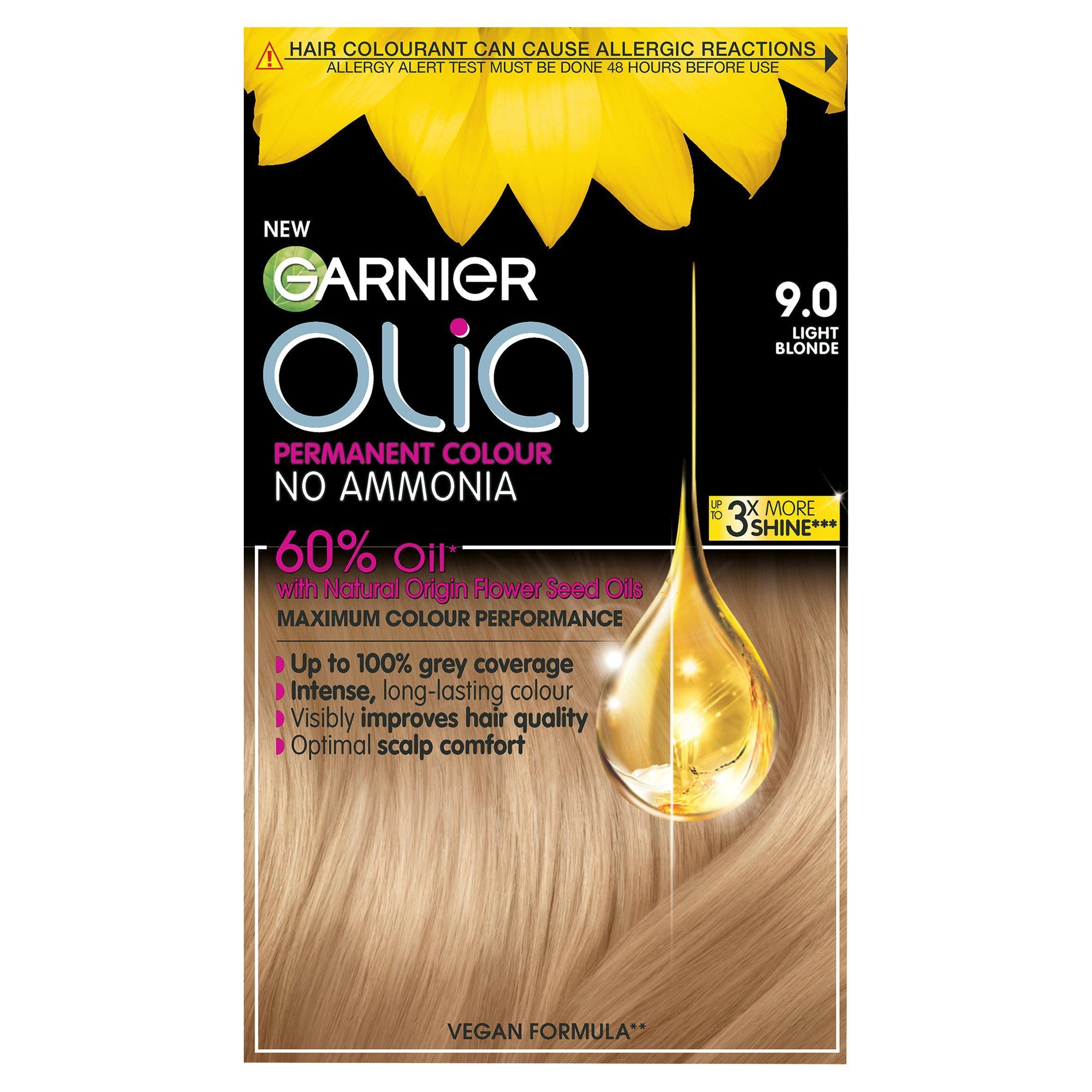 Garnier Olia Permanent No Ammonia Hair Dye Light Blonde 9.0 Blonde Sainsburys   