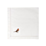 Christmas Robin Napkin hand-embroidered 45cm - British product