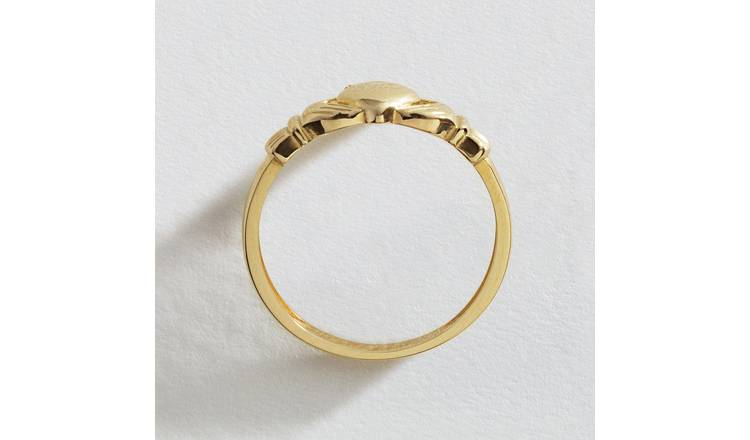 Revere 9ct yellow gold Claddagh ring size J, UK version