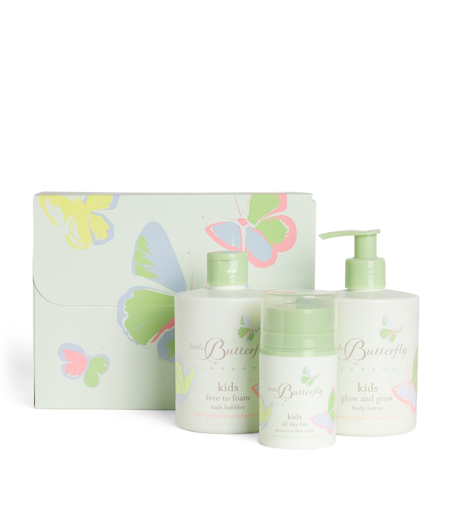 Little Butterfly London kids gift set body lotion bath bubbles face cream - British product