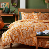 Habitat cotton bedding set yellow linear leaf print single, UK version