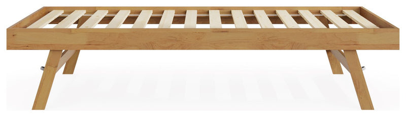 GFW single wooden trundle bed with oak finish, UK version