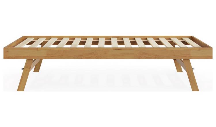 GFW single wooden trundle bed with oak finish, UK version