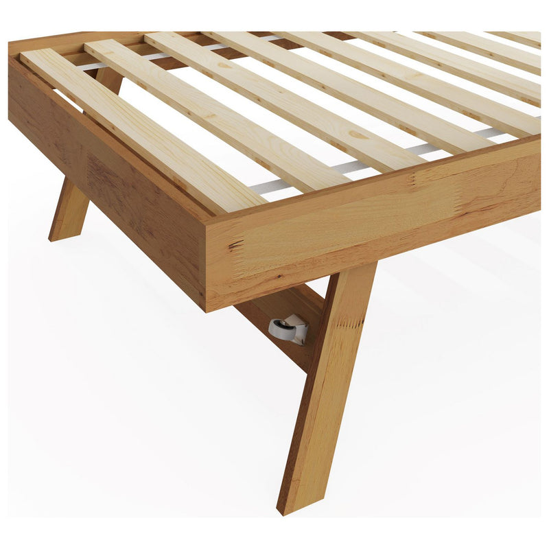 GFW single wooden trundle bed with oak finish, UK version