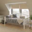 GFW Madrid single day wooden bed frame in white - British product