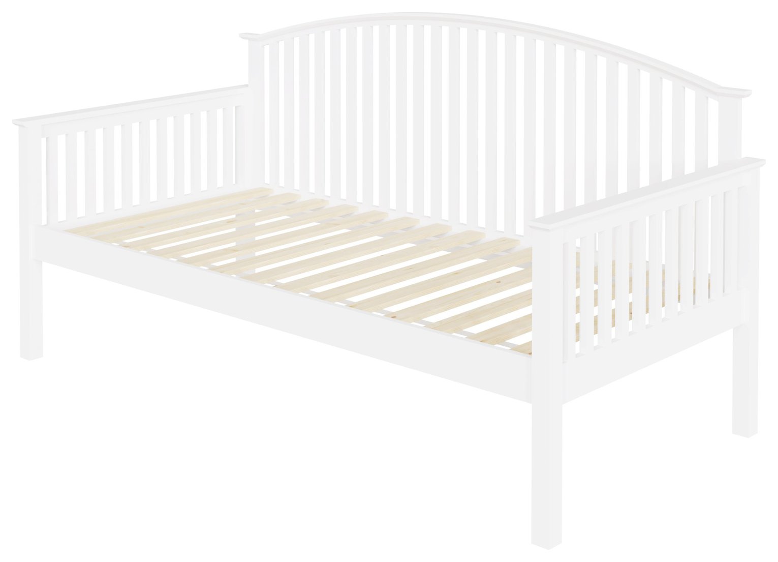 GFW Madrid single day wooden bed frame in white - British product