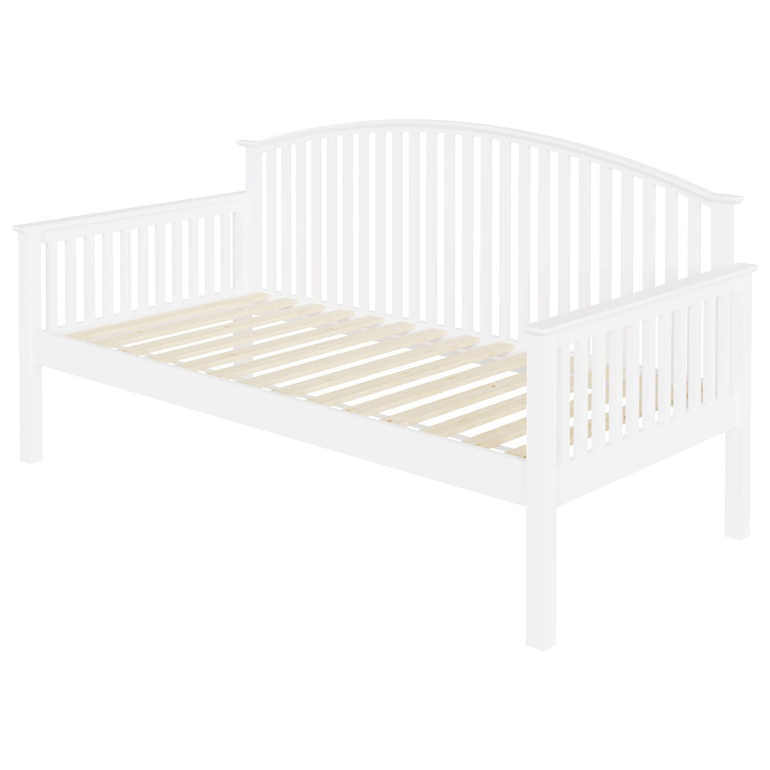 GFW Madrid single day wooden bed frame in white - British product